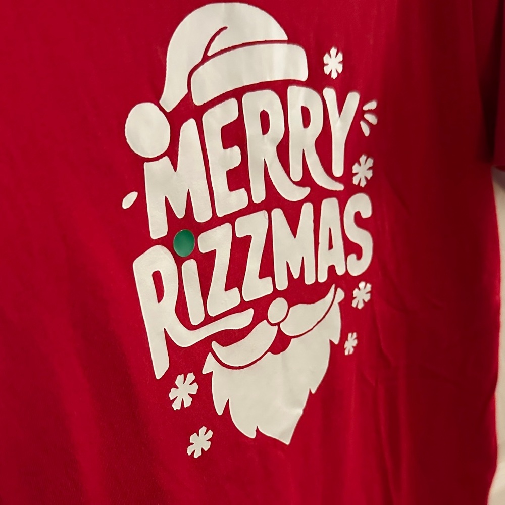 Red Merry Rizzmas T-Shirt - Picture 2 of 5